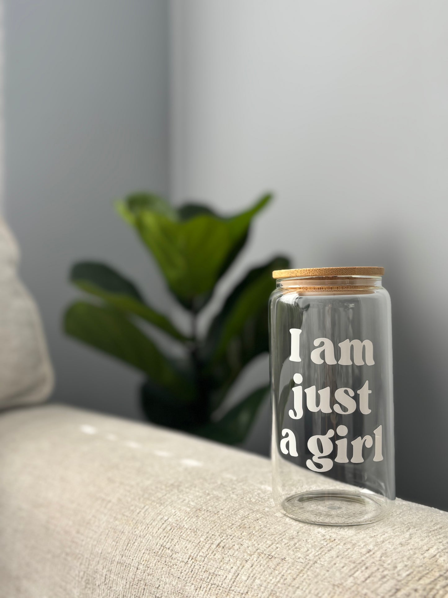 I Am Just a Girl - Glass Cup (16 oz)