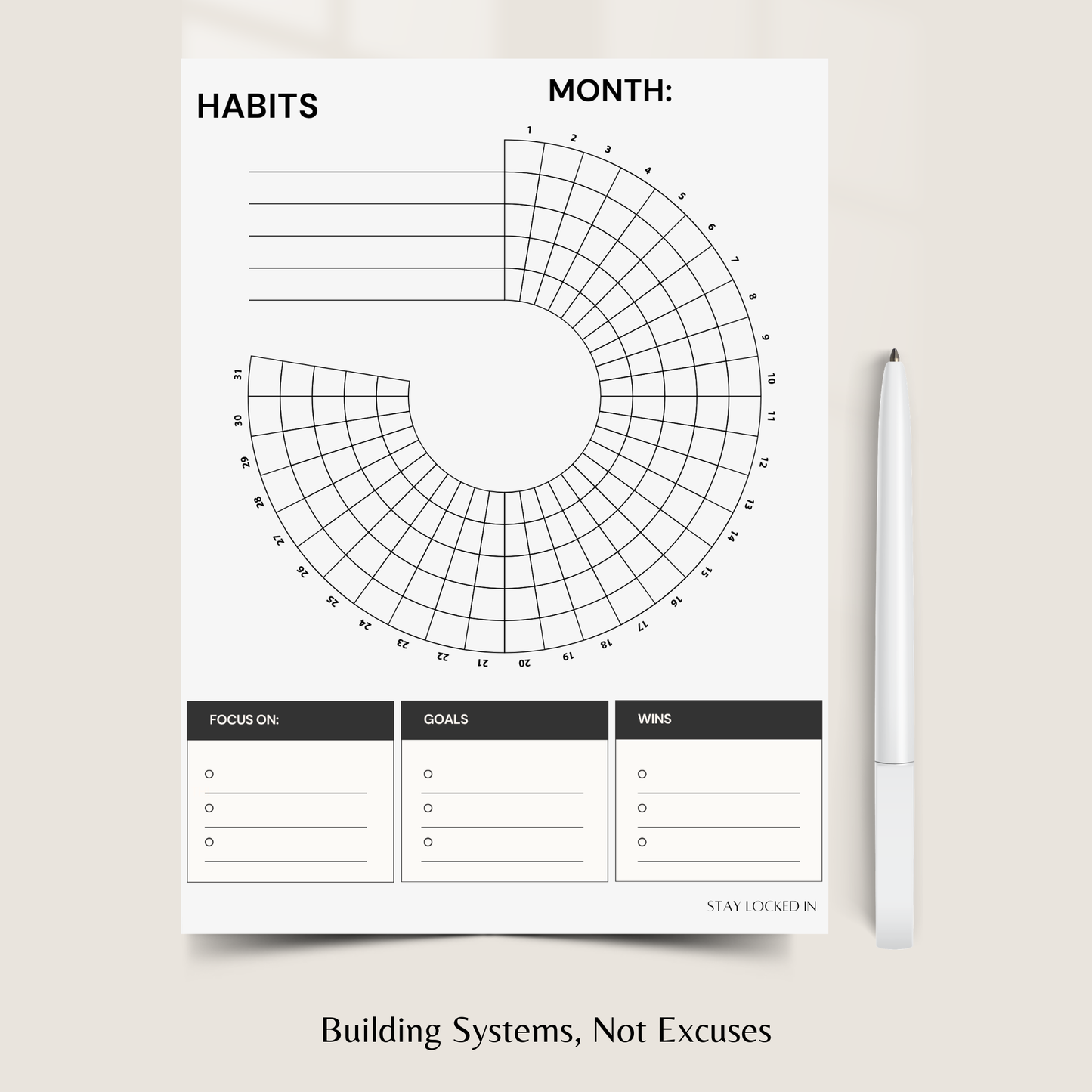 31-Day Printable Habit Tracker