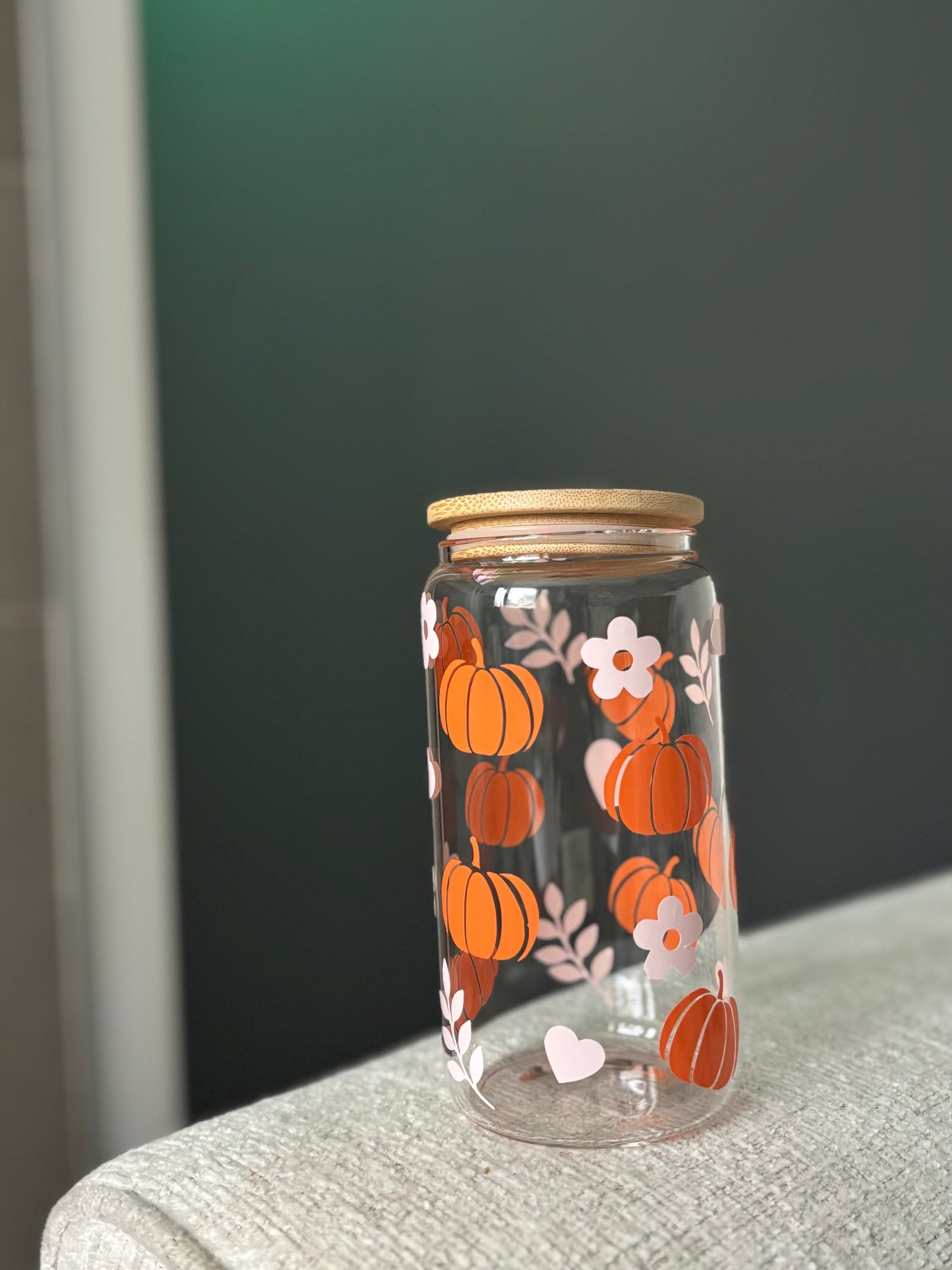 Autumn Themed - Glass Cup (16 oz)